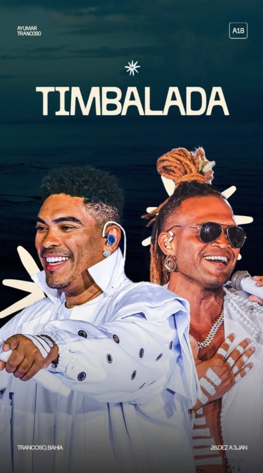Timbalada no Réveillon do Ayumar, em Trancoso, Bahia, de 28/12 a 3/1